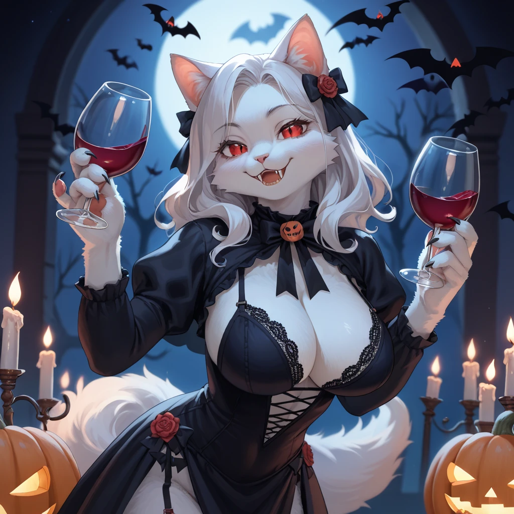 Sexy Anime Furry Halloween - Vampire Cat Girl
